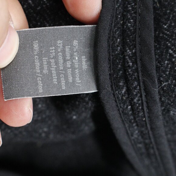 John Varvatos overcoat Men's 42 Double Breasted Wool Blend Herringbone coat peak - Picture 12 of 16